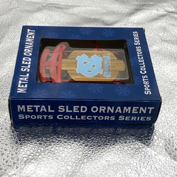 Christmas Ornament University North Carolina Tar Heels‎ Metal Sled Sports - Picture 10 of 13